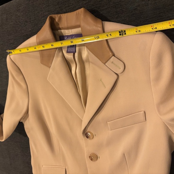 Ralph Lauren Collection Wool Lamb Leather Blazer Long Jacket Equestrian Tailored - Picture 9 of 16